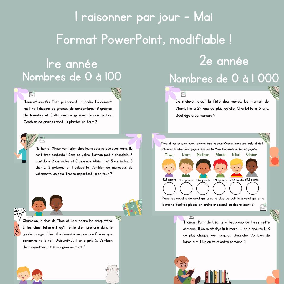Mai - 1er cycle - Routine de résolutions de problème