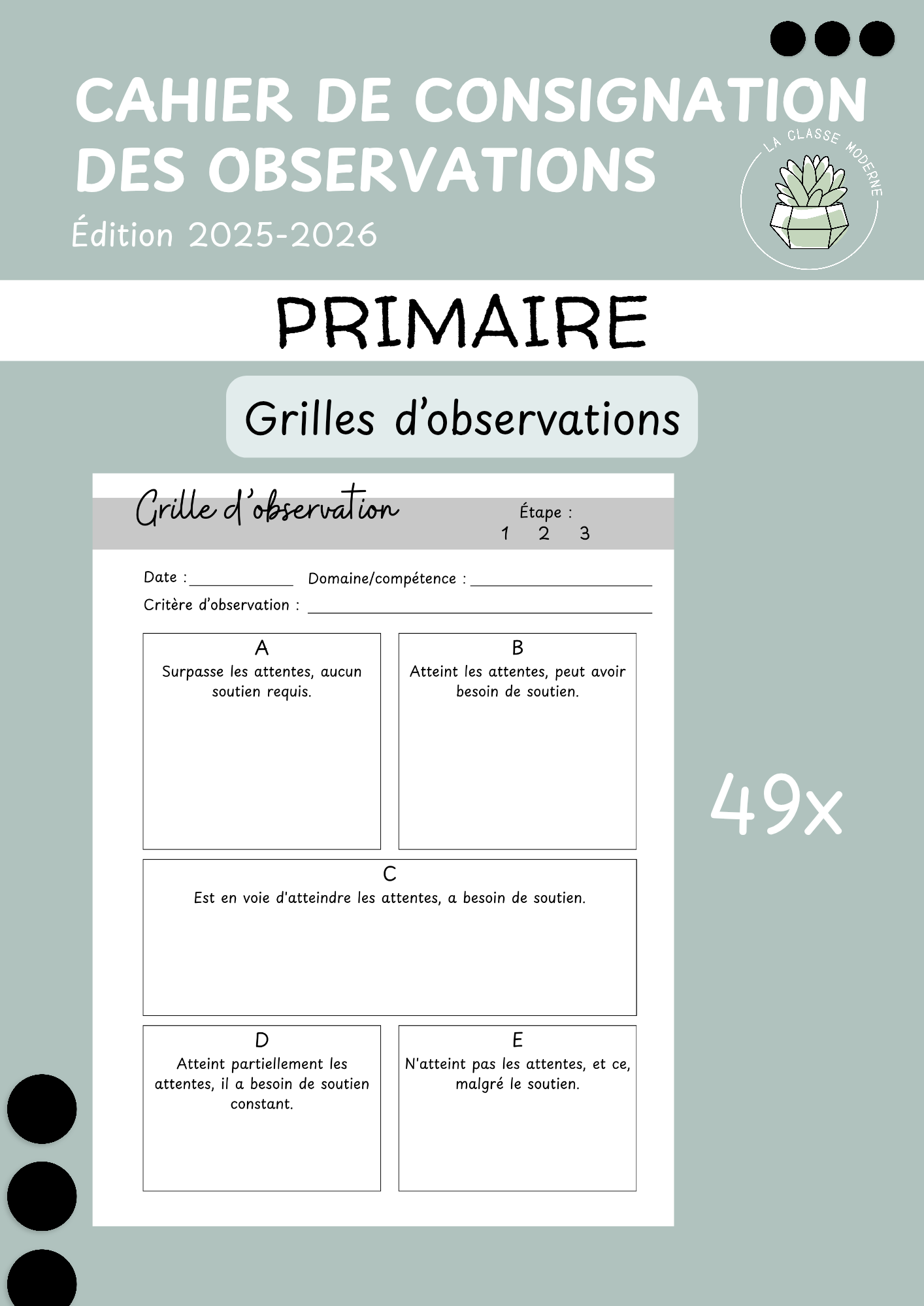 Cahier de consignation des observations - Ton cahier de notes moderne !