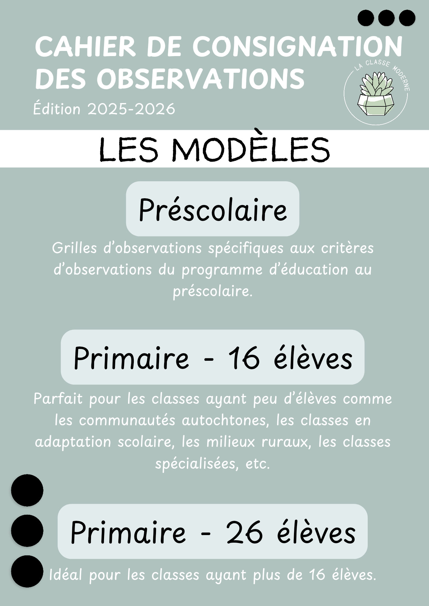 Cahier de consignation des observations - Ton cahier de notes moderne !