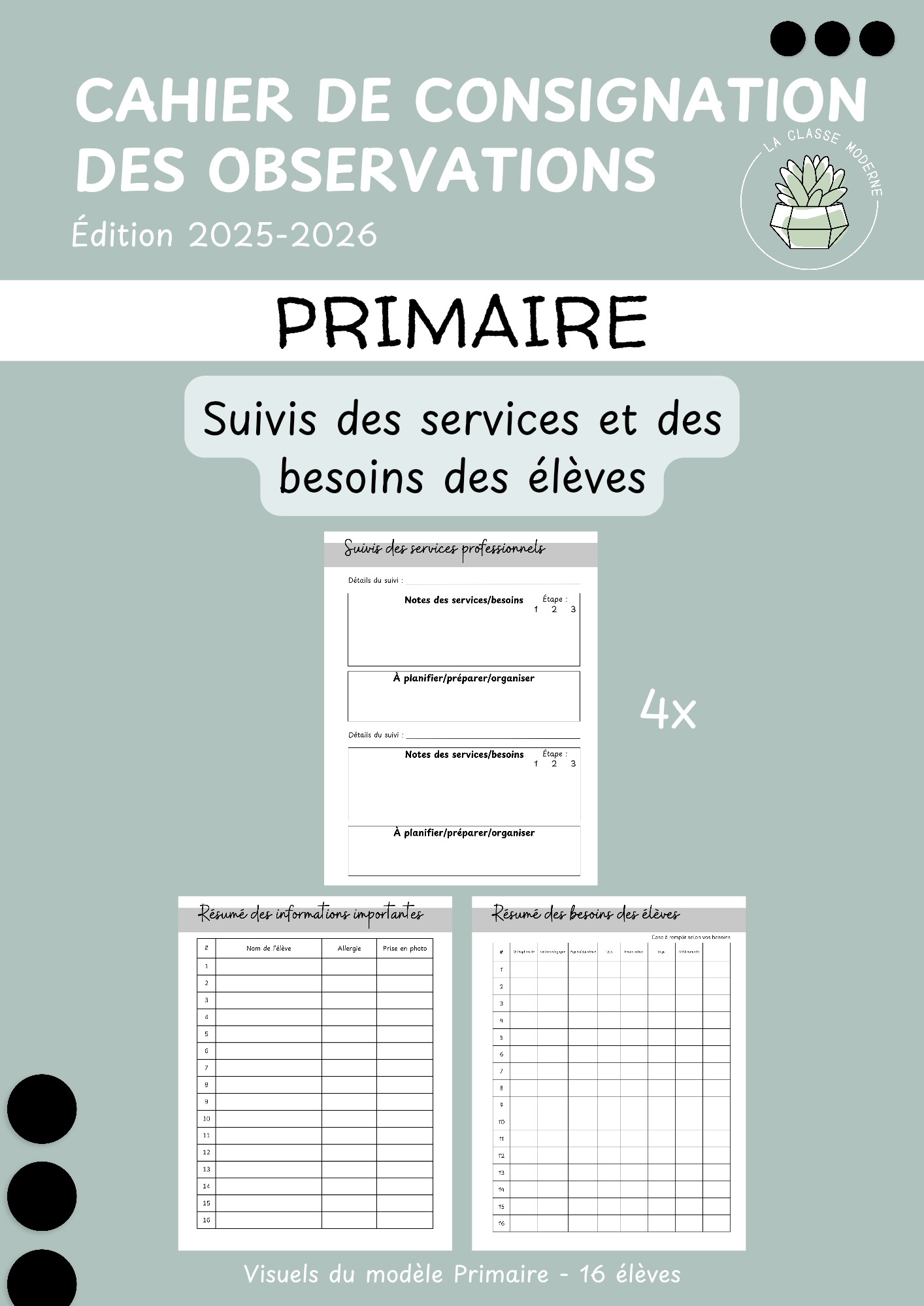 Cahier de consignation des observations - Ton cahier de notes moderne !