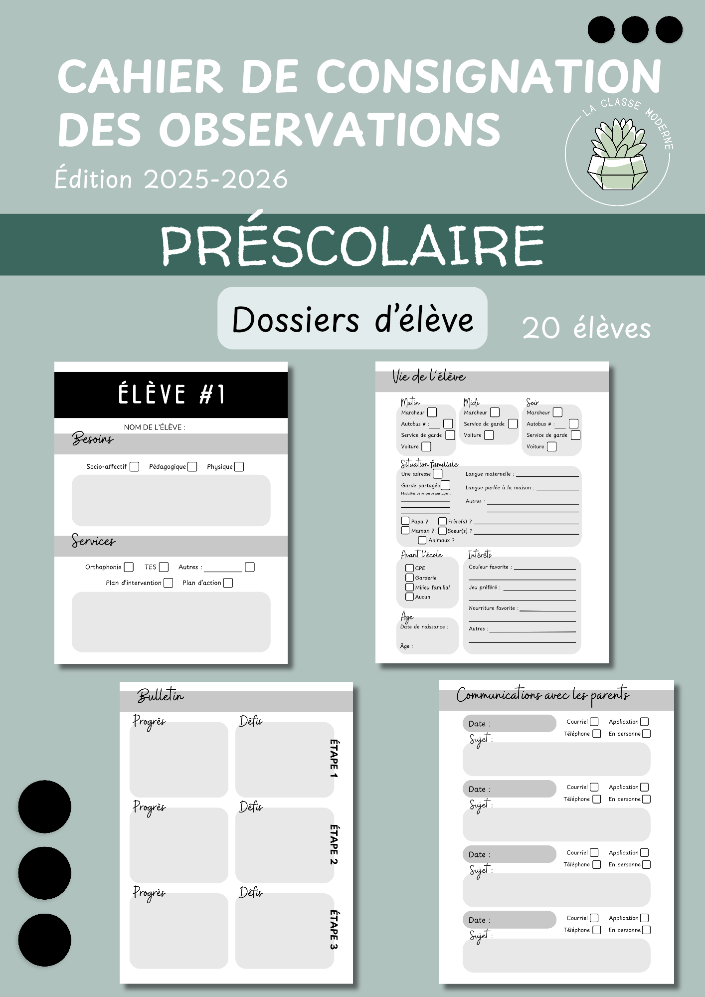 Cahier de consignation des observations - Ton cahier de notes moderne !