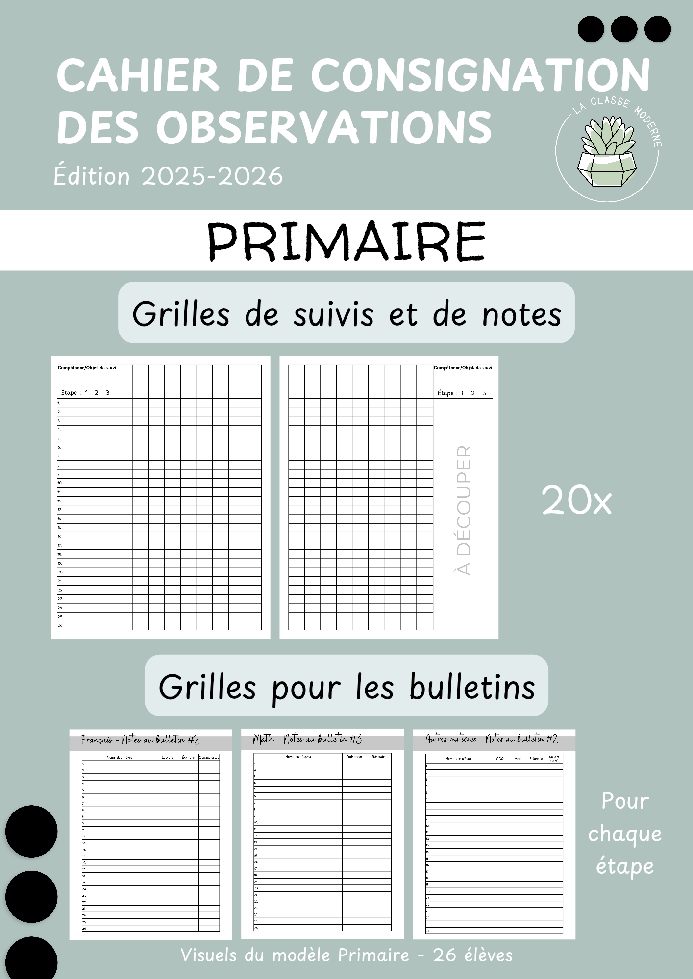 Cahier de consignation des observations - Ton cahier de notes moderne !