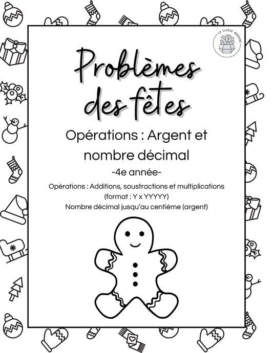 Problèmes des fêtes - 4e année