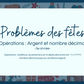 Problèmes des fêtes - 3e année