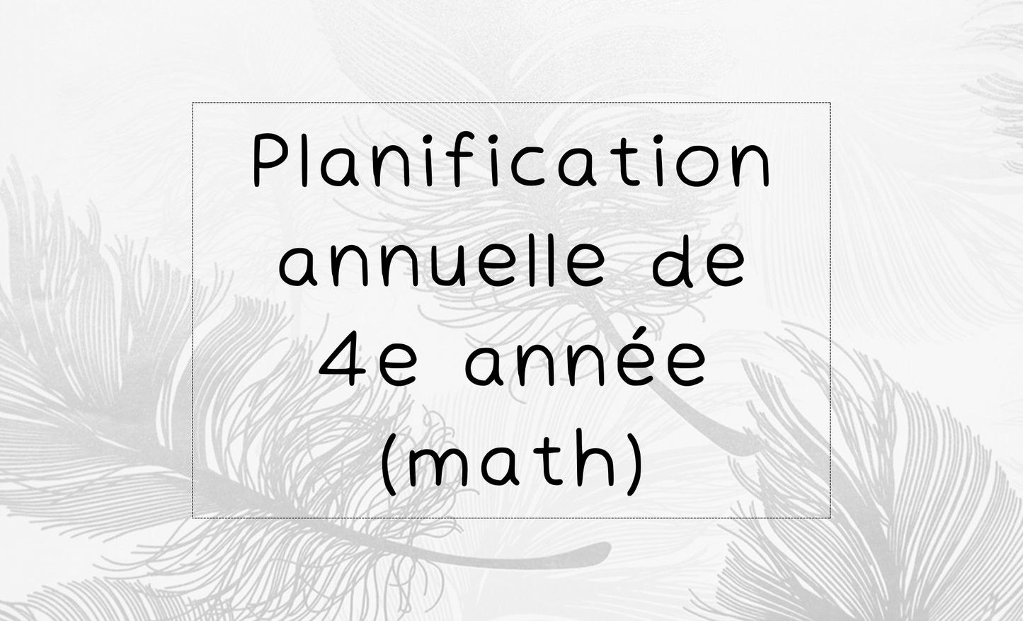 Planification annuelle math - 4e année