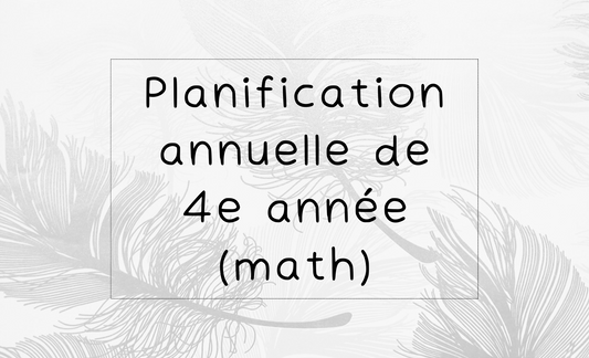 Planification annuelle math - 4e année