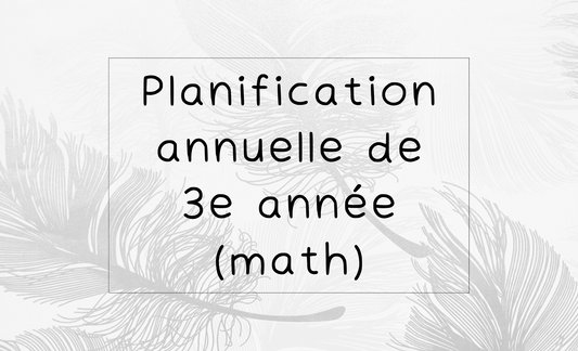 Planification annuelle math - 3e année