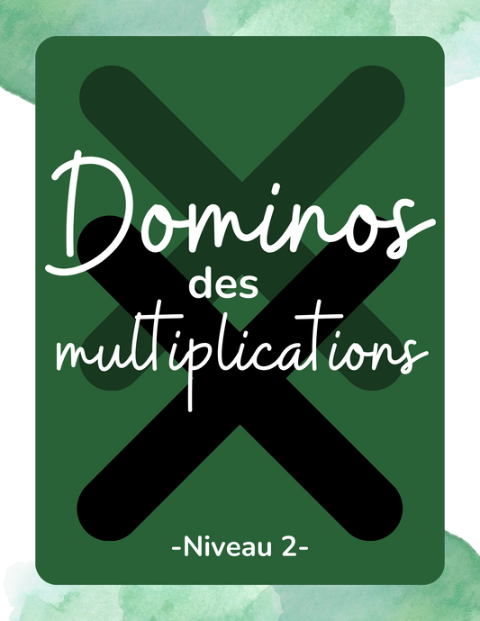 Dominos des multiplications Niveau 2 (Cartes à tâches)