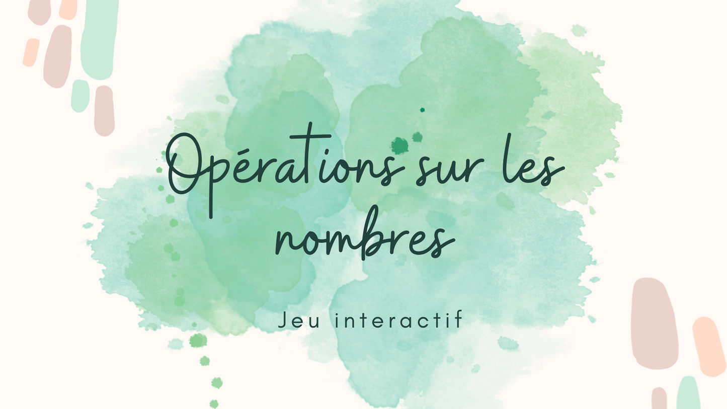 TNI - Opérations sur les nombres - 3e année