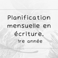 Planification annuelle en écriture - 1re année