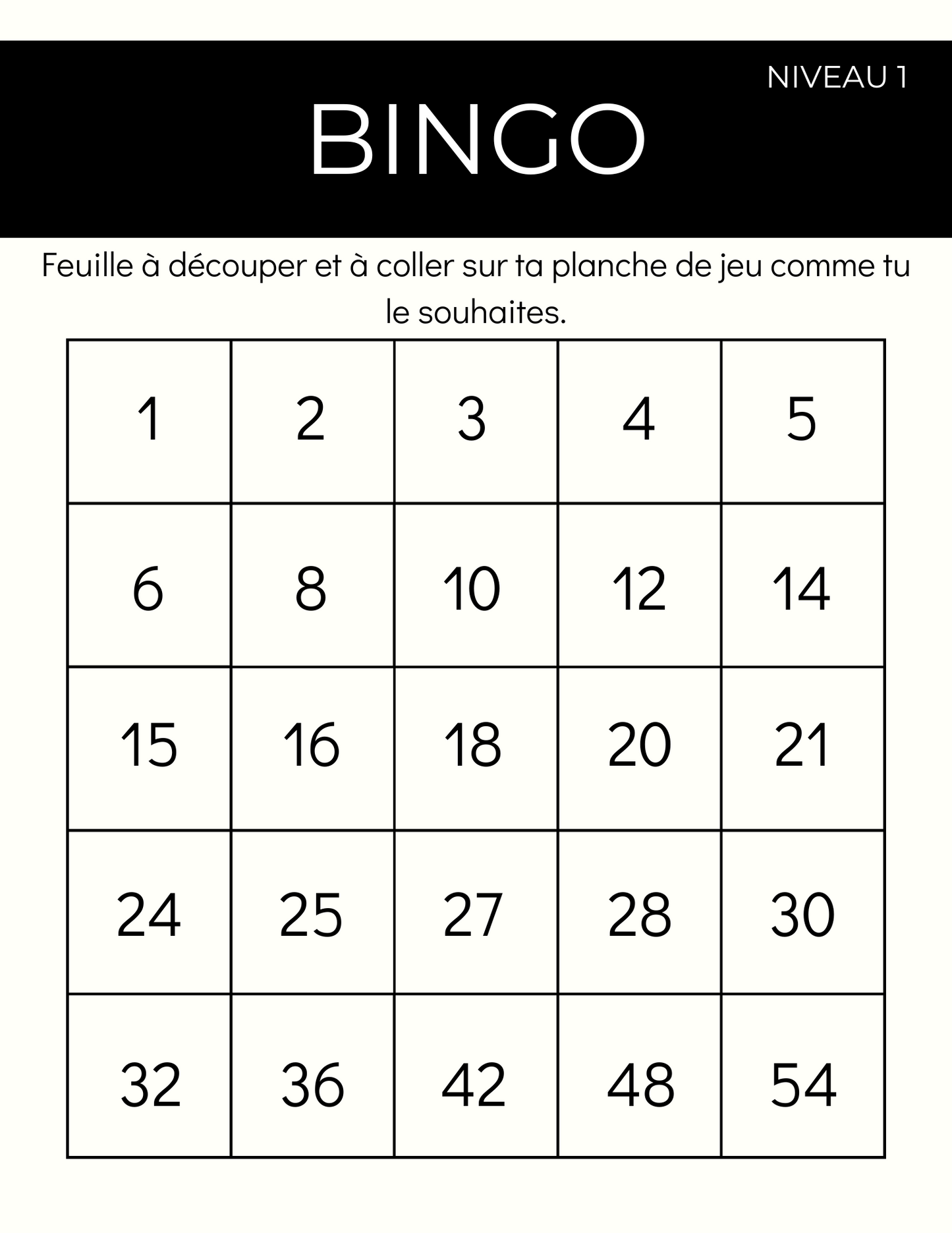 Bingo des multiplications