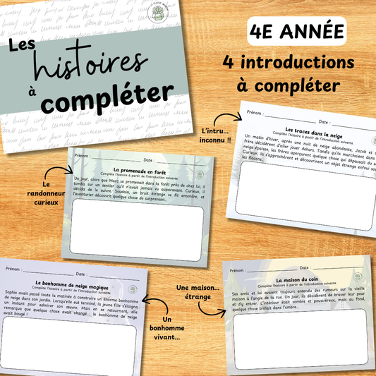 Les histoires à compléter