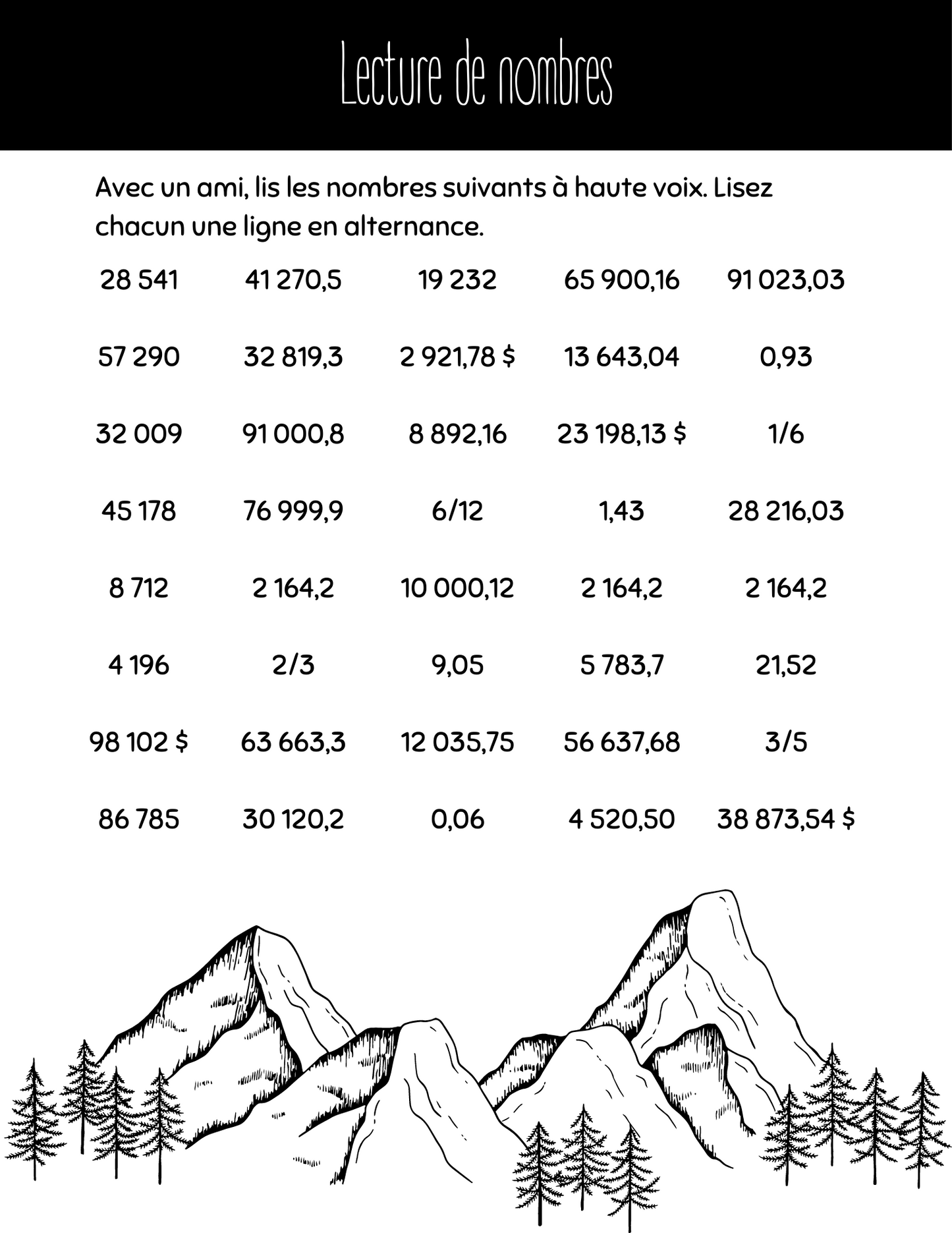 Cahier d'exercices - Concepts mathématiques 4e année