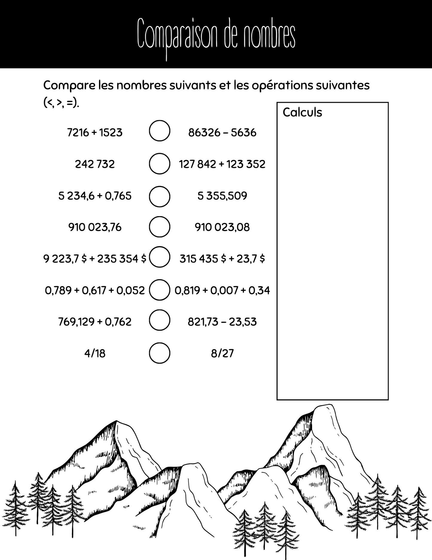 Cahier de révision annuel (math) - 6e année