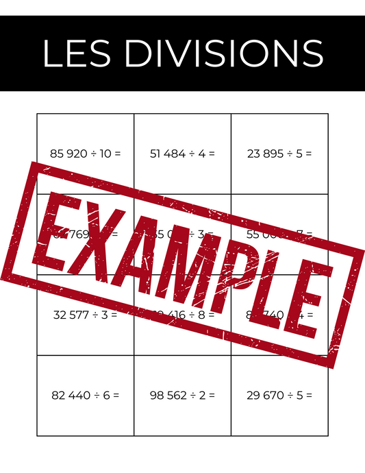 Les divisions (Niveau 1 et 2)