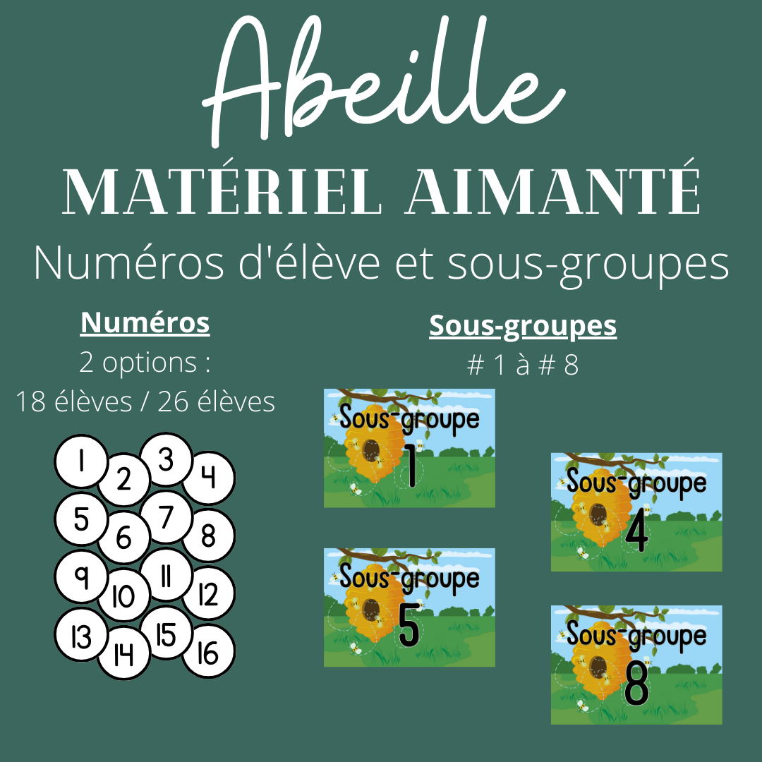 Affichage aimanté pour ateliers et gestion de classe