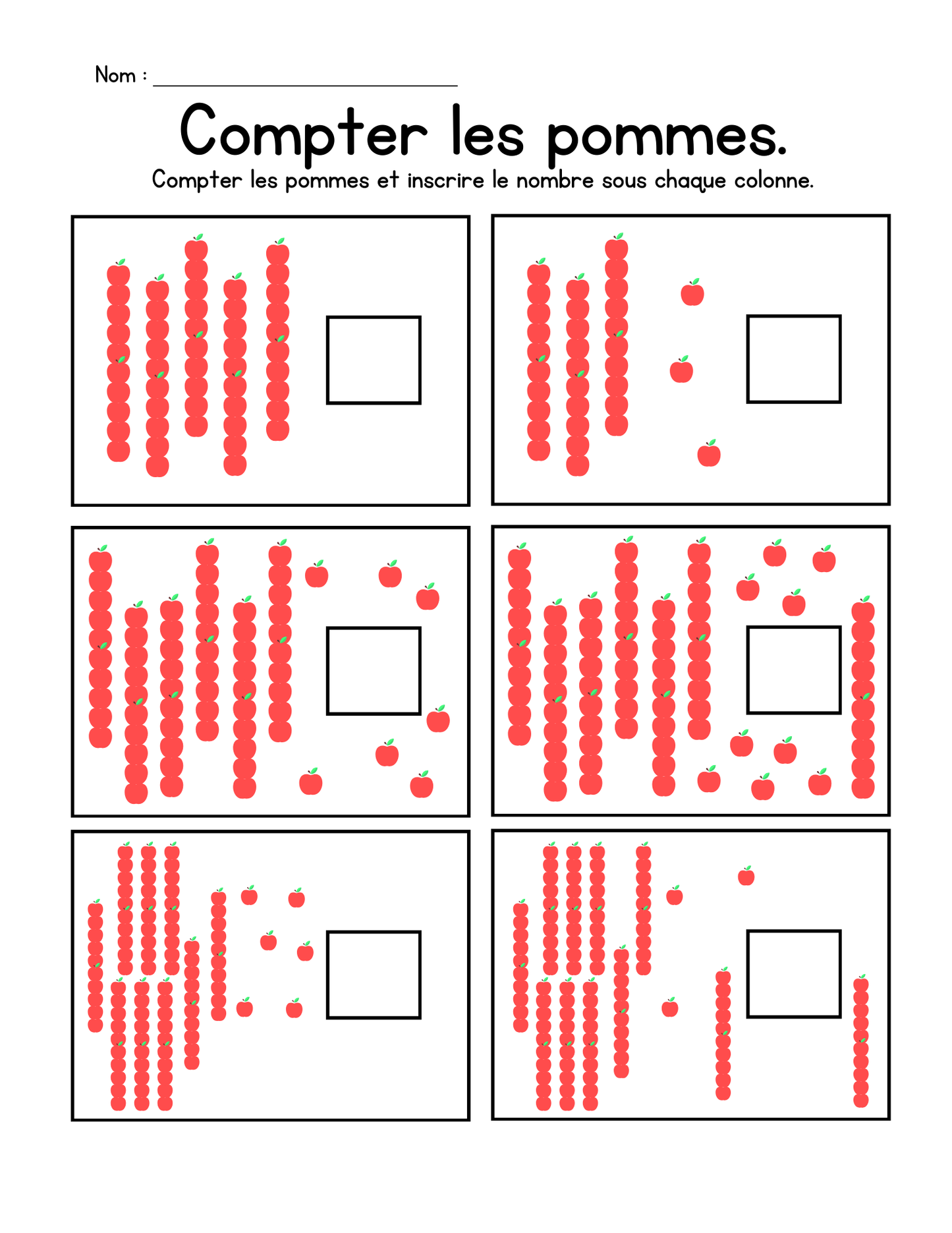 Cahier d'activités sur les pommes (2e année)