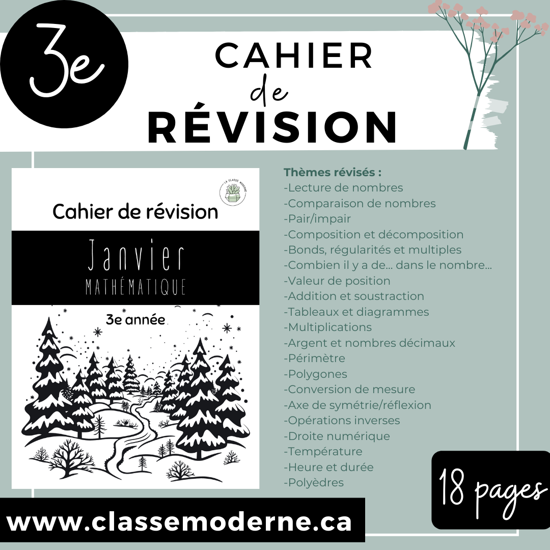 3e - Cahier de révision - Janvier