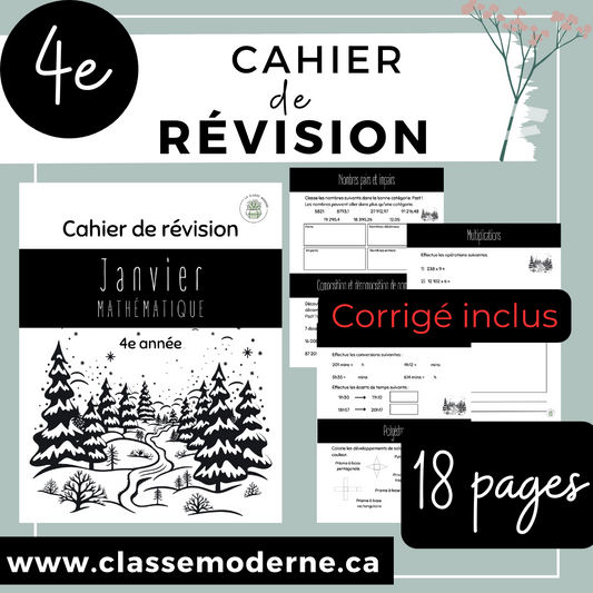 4e - Cahier de révision - Janvier