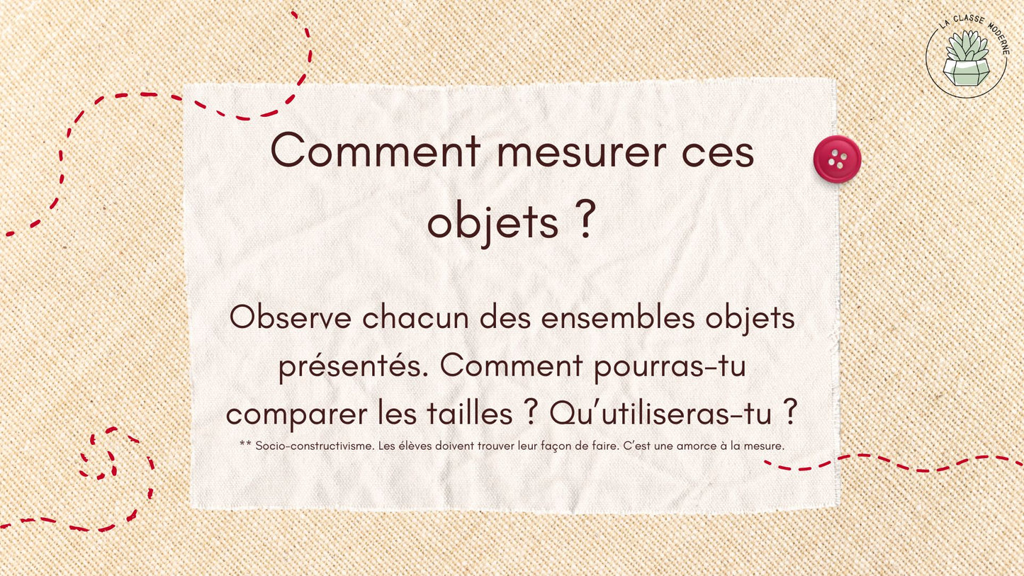 Jeu interactif - Comment mesurer ces objets ?