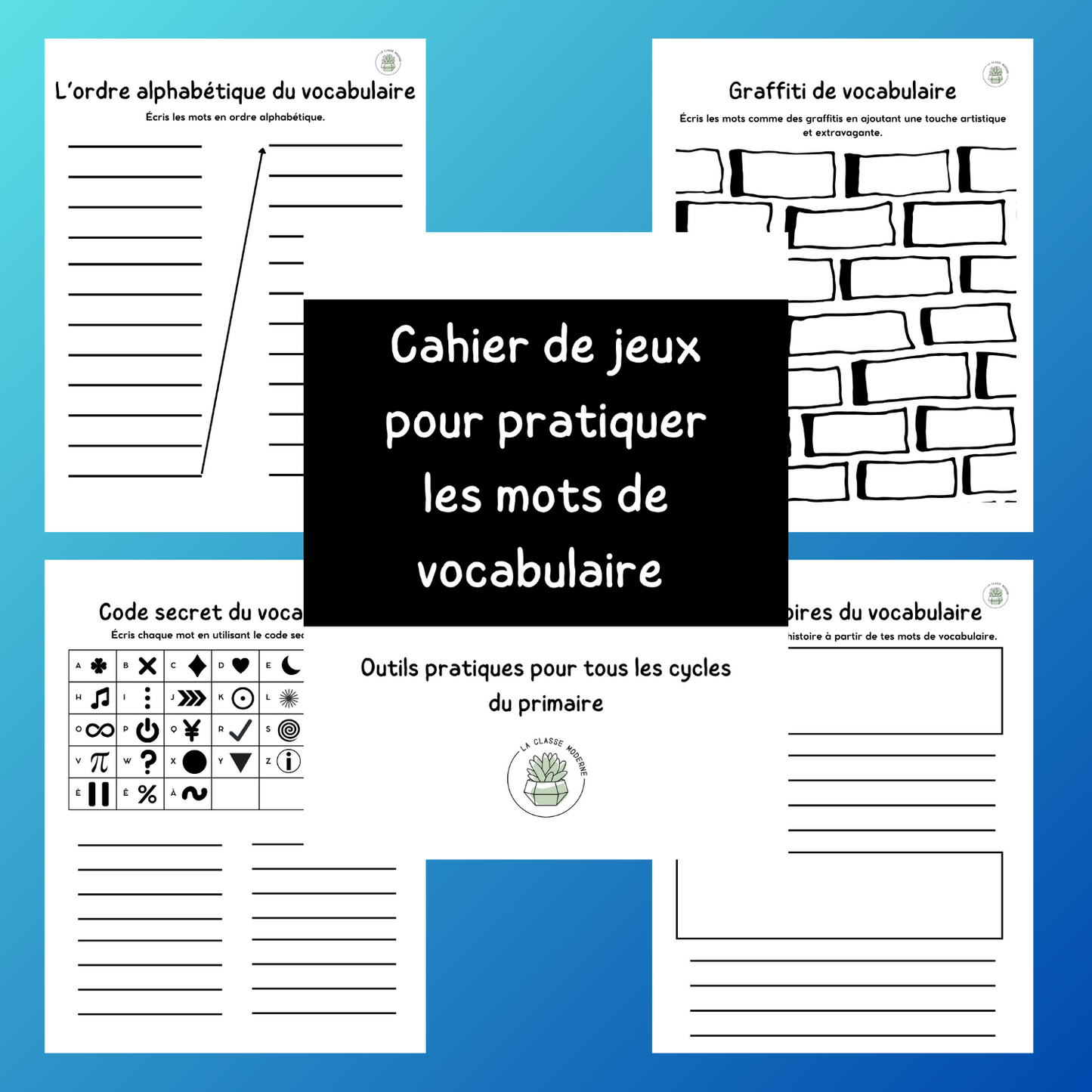 Cahier de jeux pour pratiquer les mots de vocabulaire