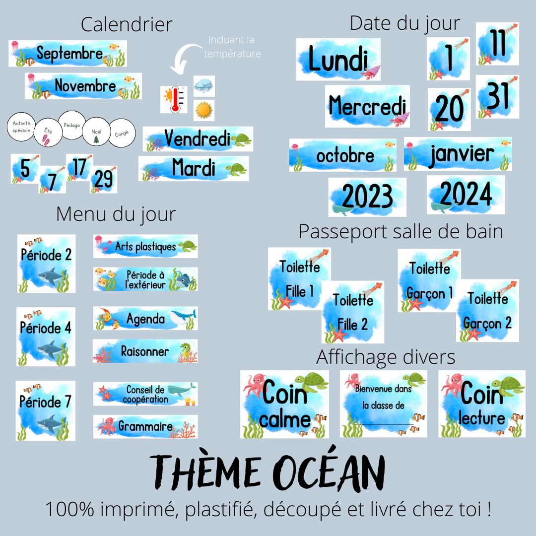 Kit complet - Thème de classe (100% plastifié)