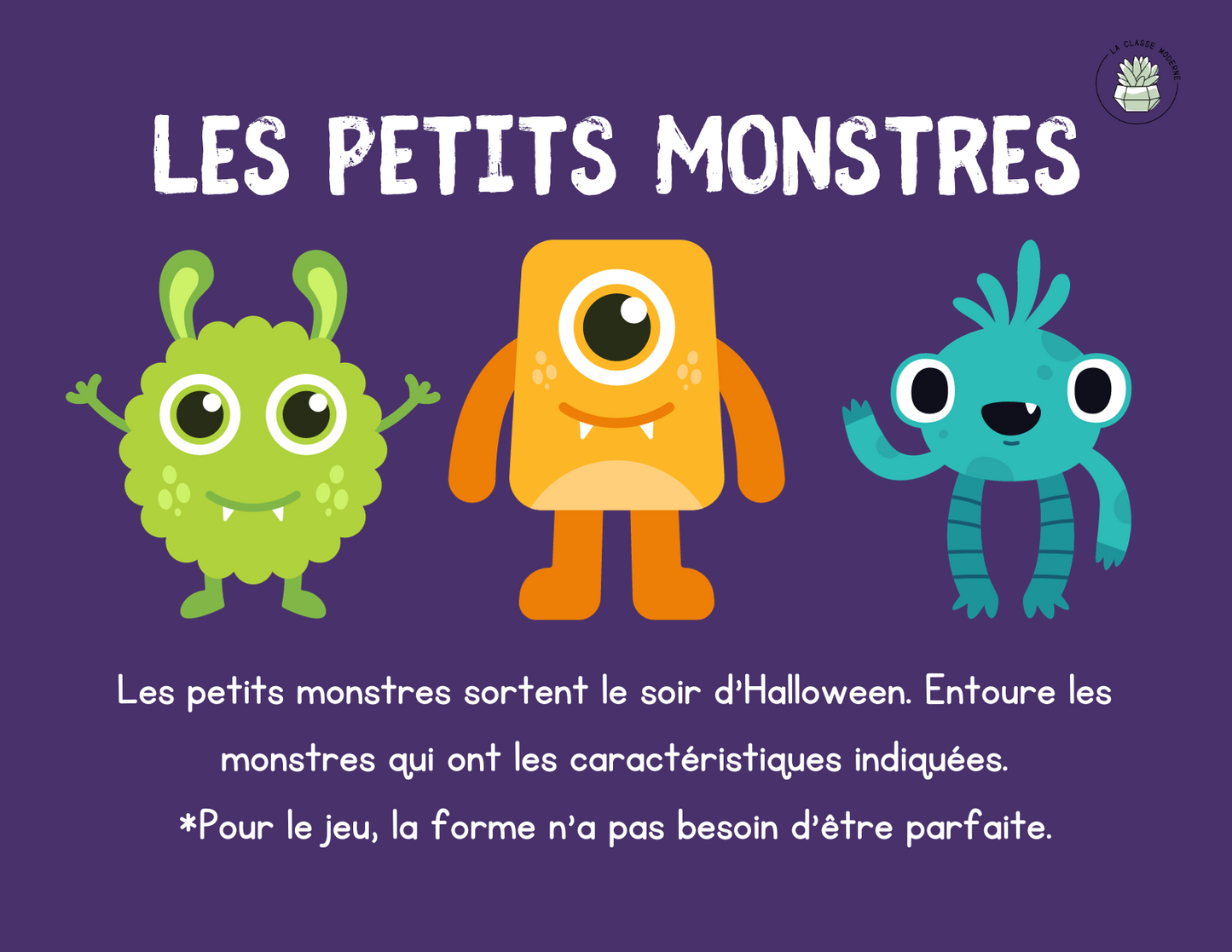 Jeu - Les petits monstres (figures planes)