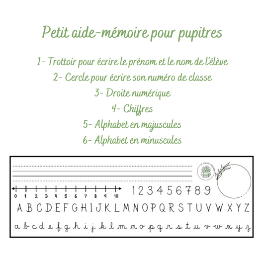 Aide-mémoire pour pupitres - Cursif