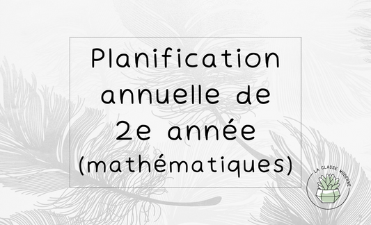 Planification annuelle en maths - 2e année