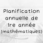 Planification annuelle en maths - 1re année