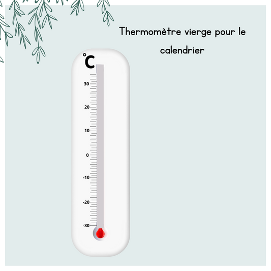 Grand thermomètre vierge à compléter (pour le calendrier du matin)