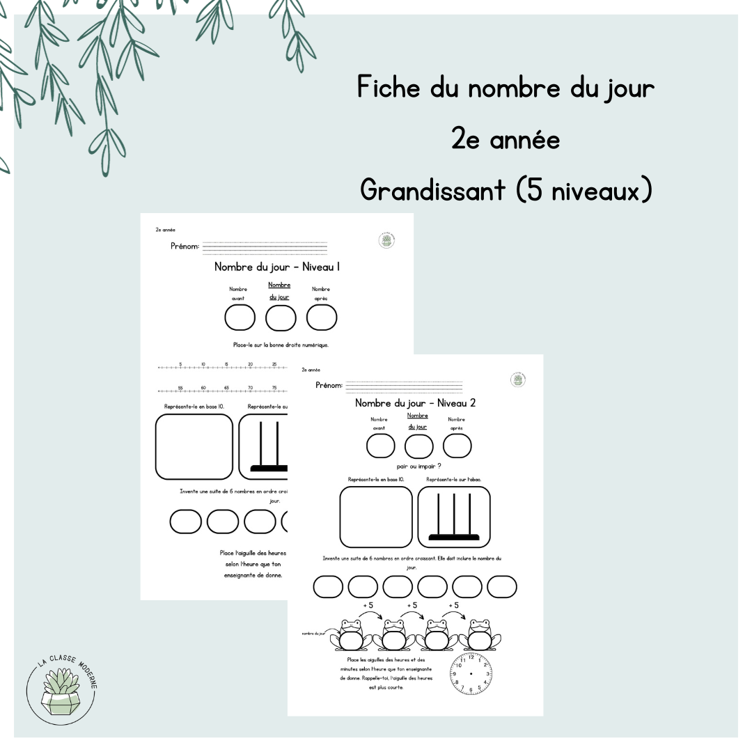 Ensemble GRANDISSANT - Le nombre du jour - 2e année