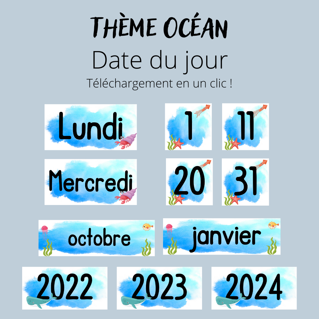 Date du jour - Océan (téléchargeable)