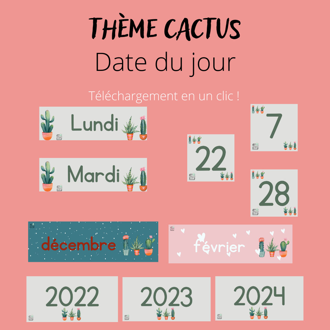 Date du jour - Cactus (téléchargeable)