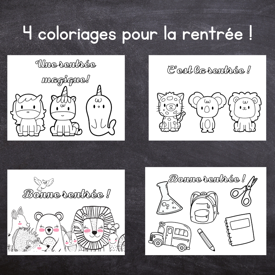 Coloriages de la rentrée - Cursif