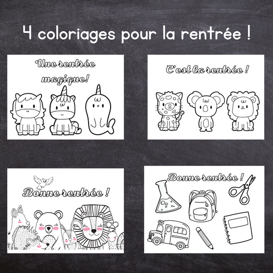 Coloriages de la rentrée - Cursif