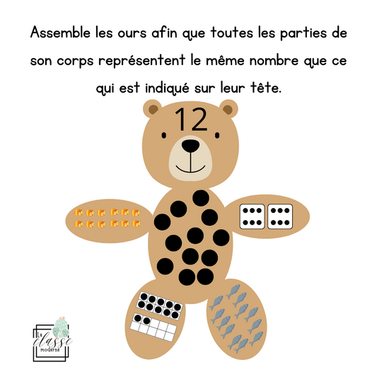 L'assemblage des ours - Atelier de mathématiques - 0 à 20