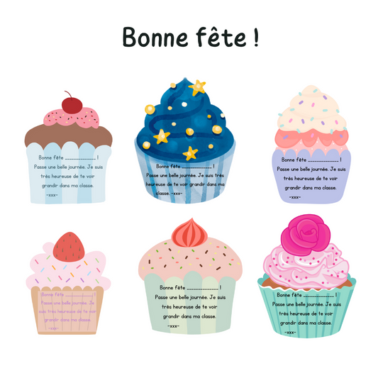 Cupcakes cartes de fête