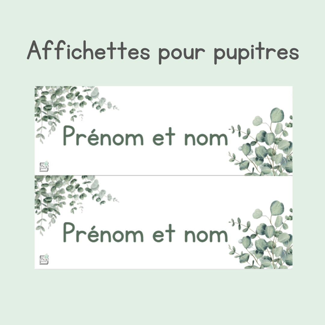 Affichettes pour pupitres  - Eucalyptus