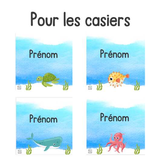 Affichettes pour casiers  - Océan