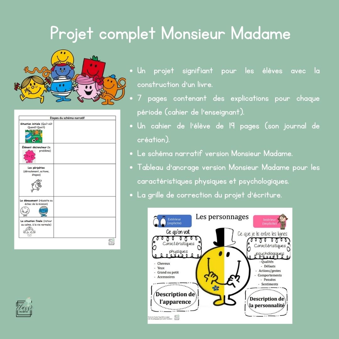 Projet complet Monsieur Madame - 2e cycle