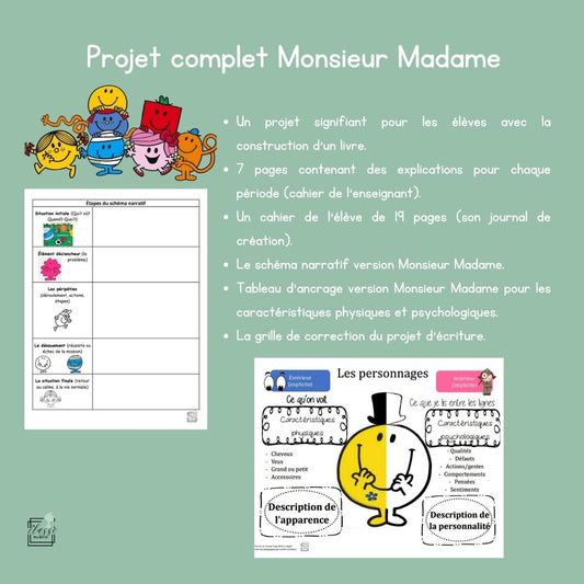 Projet complet Monsieur Madame - 2e cycle